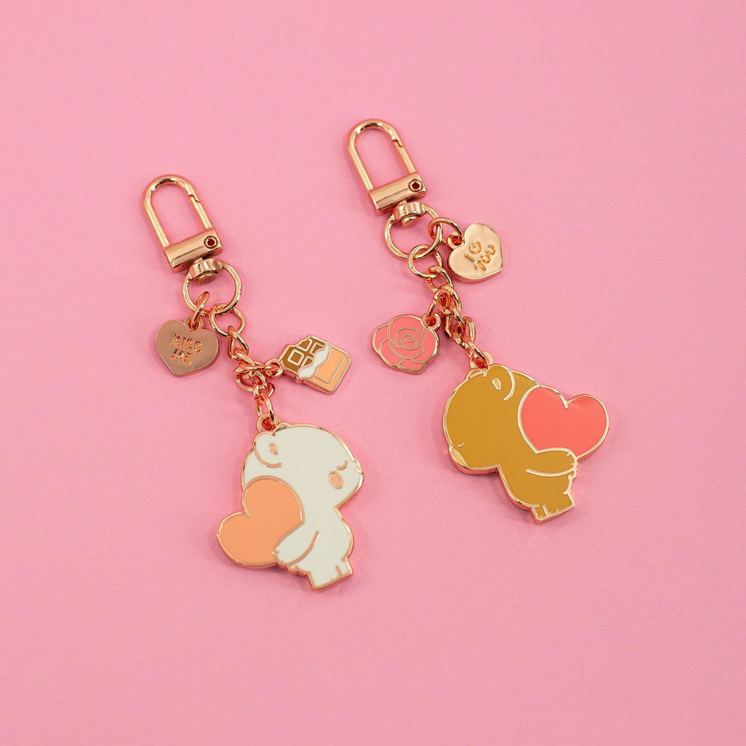 Magnetic Enamel Kissing Keychain Set – Milkmochabear